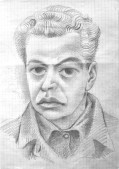 Miguel Covarrubias, "Self-Portrait", pencil on graph paper, 10 x 7 inches Miguel Covarrubias, "Self-Portrait", pencil on graph paper, 10 x 7 inches
