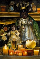 Niño con capa verde