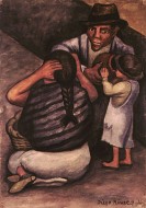 Man, Woman and Child with Clay Pot