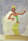 Miguel Covarrubias, "Untitled (Balinese Dancer)", watercolor, gouache and pencil on notebook paper, 9 5/8 × 6 5/8 inches Miguel Covarrubias, "Untitled (Balinese Dancer)", watercolor, gouache and pencil on notebook paper, 9 5/8 × 6 5/8 inches