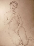 Preliminary Study for Figure of Knowledge for the Ministry of Health Mural (Cristina Kahlo)