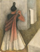 Rufino Tamayo, "Mujer en el corredor", watercolor on paper, 11 × 8½ inches, c. 1940-44 Rufino Tamayo, "Mujer en el corredor", watercolor on paper, 11 × 8½ inches, c. 1940-44
